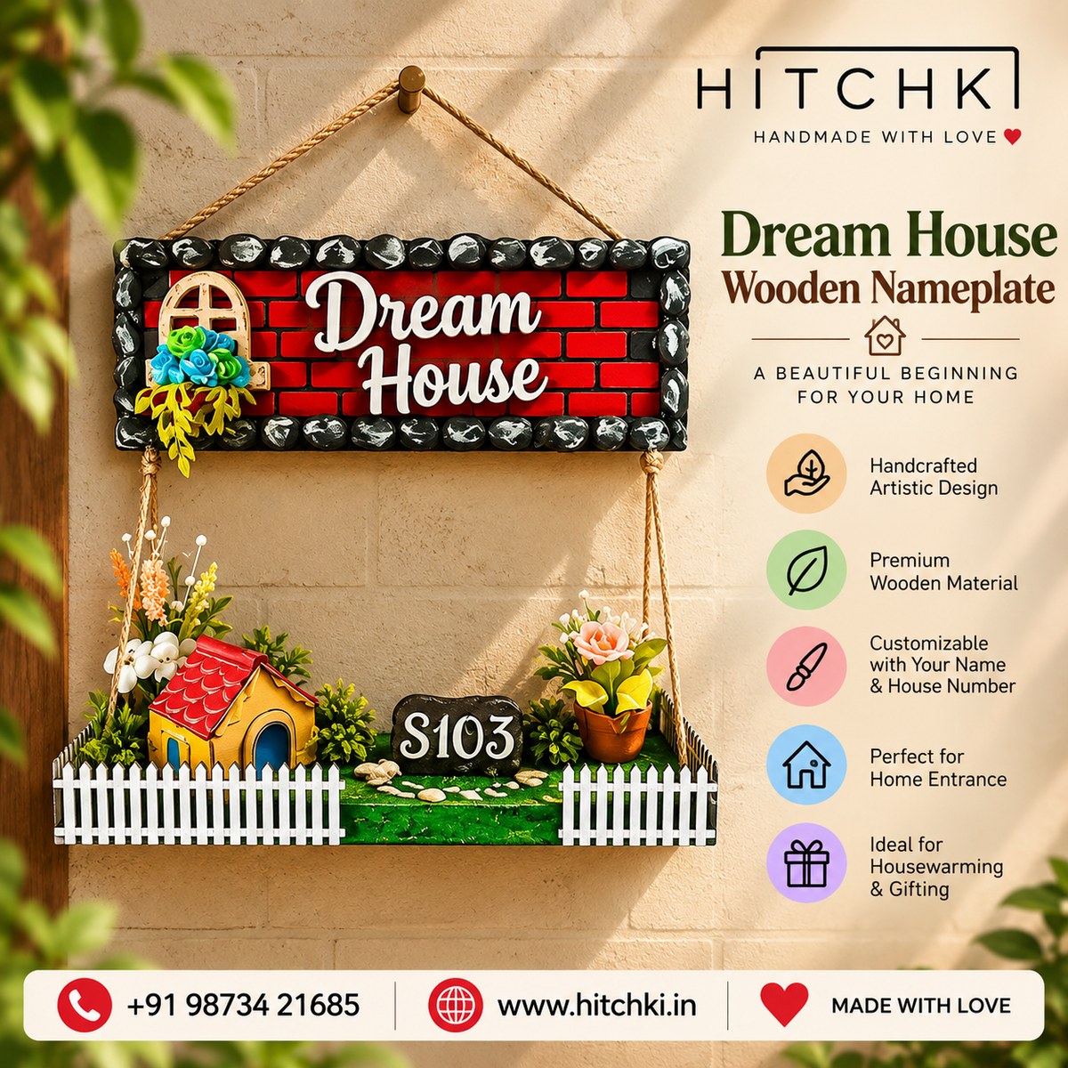 Dream House Wooden Nameplate