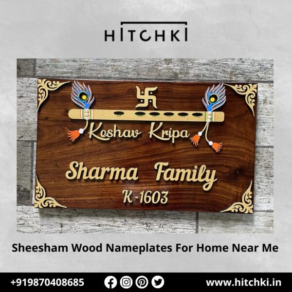 Elegance Redefined Sheesham Wood Nameplates for Your Home