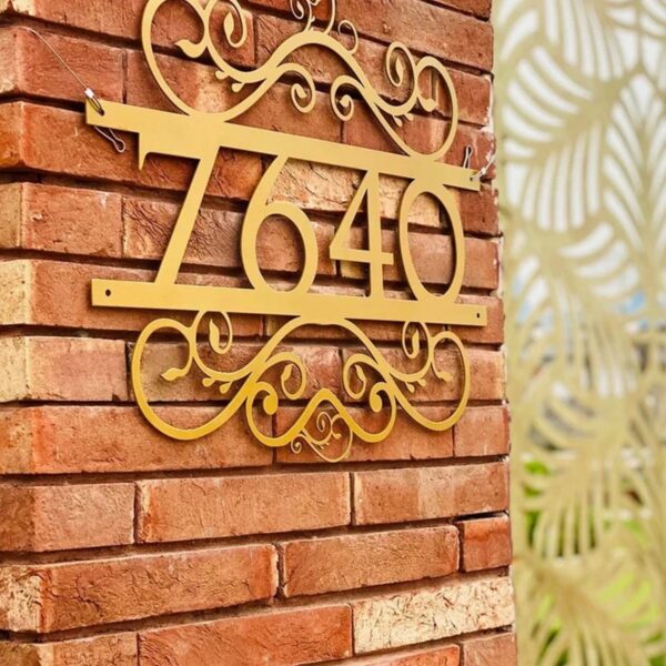 Elegance in Numbers New Design Metal House Numbers Wall Name Plate1
