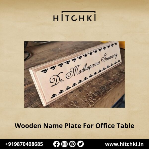 Elegance in Simplicity Wooden Name Plate for Office Table