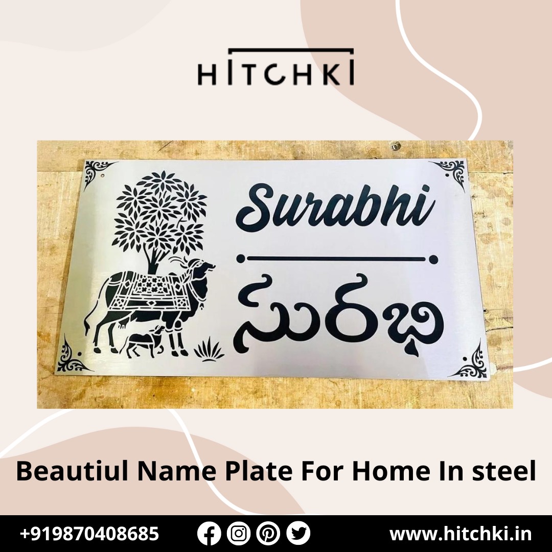 Elegant & Beautiful Stainless Steel Name Plate for Your Home