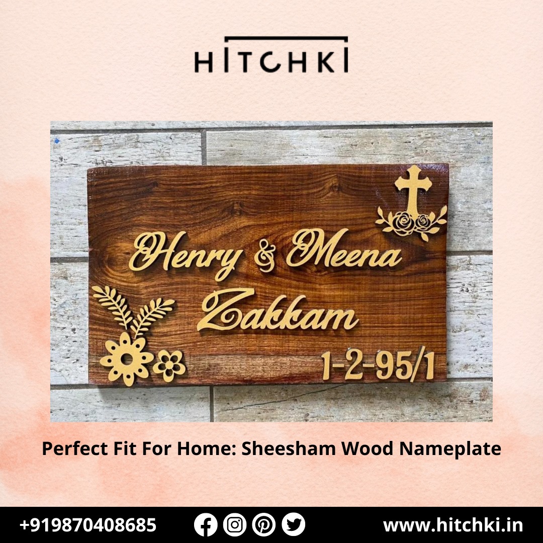 Elevate Your Entrance A Beautiful Sheesham Wood Nameplate