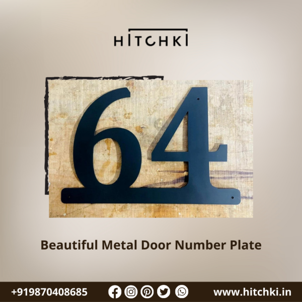 Elevate Your Entrance Beautiful Metal Door Number Plate