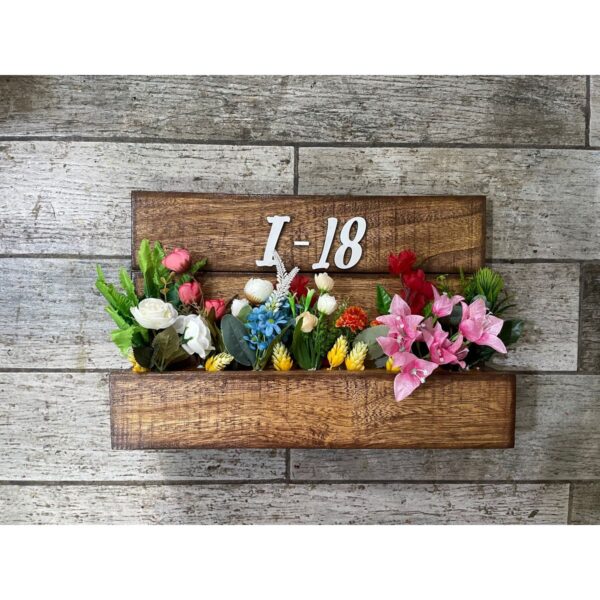 Elevate Your Entrance with Rustic Neem Wood Name Plate and Planter (1)