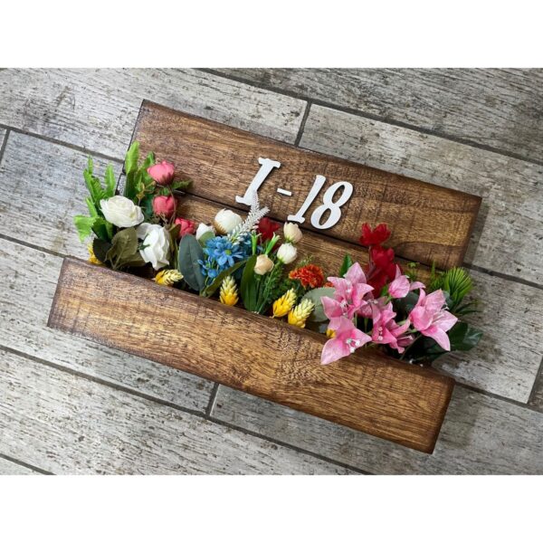 Elevate Your Entrance with Rustic Neem Wood Name Plate and Planter (2)