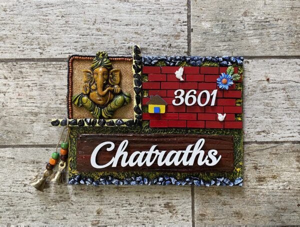 Elevate Your Entrance with a New Ganesha Design House Name Plate 🙏🏠✨