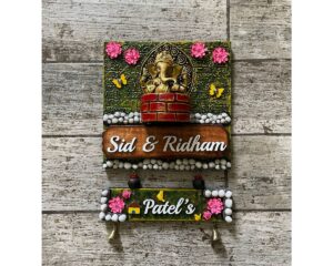 Elevate Your Home Entrance with the Ganesha Vertical Garden Nameplate (1)