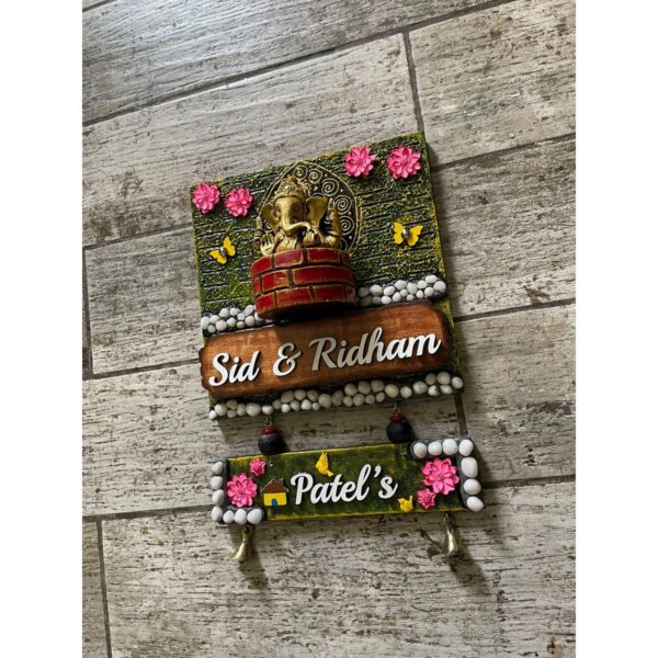 Elevate Your Home Entrance with the Ganesha Vertical Garden Nameplate (3)