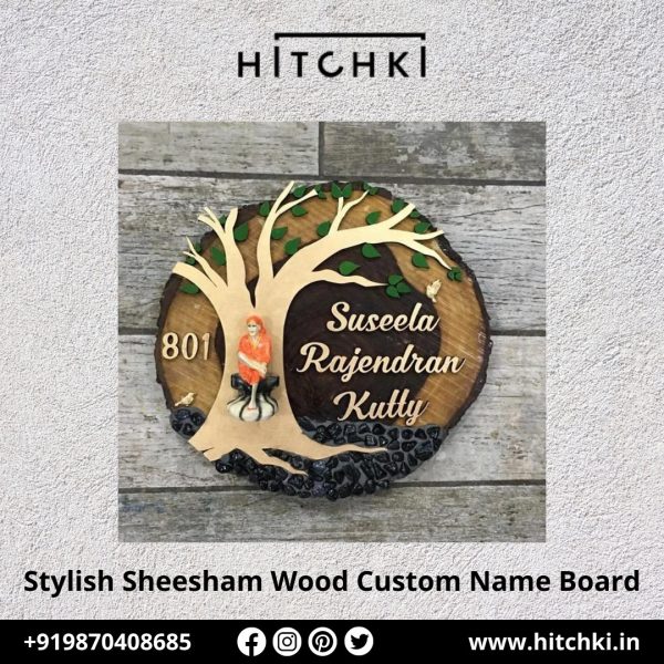 Elevate Your Home with a Stylish Custom Sheesham Wood Name Board