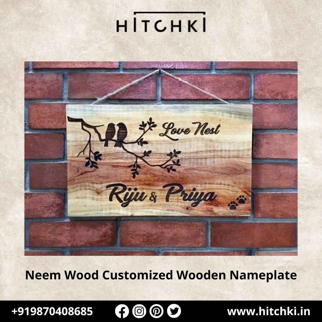 Elevate Your Home’s Entrance with a Personalized Neem Wood Nameplate