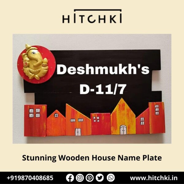 Elevate Your Homes Entrance with a Stunning Wooden House Name Plate 1