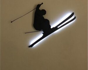 Elevate Your Space with Skier Metal Wall Decor LED Sign