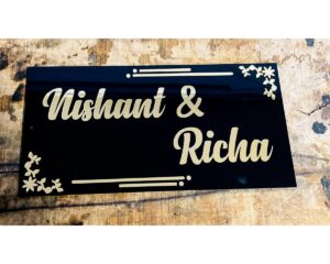 Embossed Letter Acrylic Home Name Plate