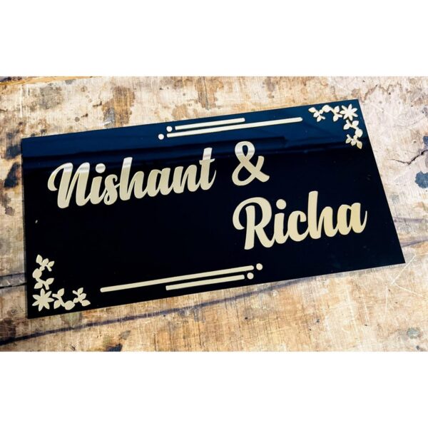 Embossed Letter Acrylic Home Name Plate1