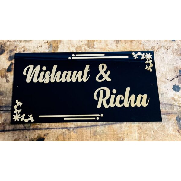 Embossed Letter Acrylic Home Name Plate2