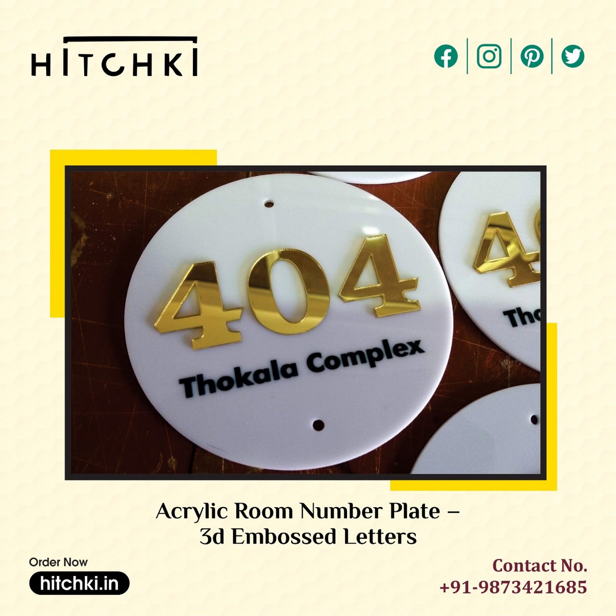 Embossed Style Acrylic Room Number Plate