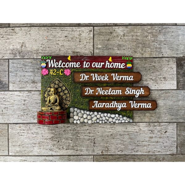 Embrace Serenity with Our Beautiful Buddha Family Name Plate (3)