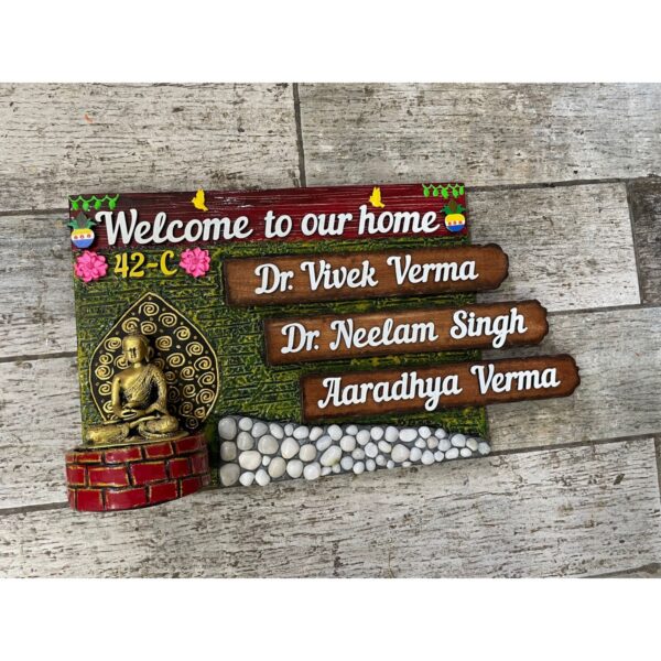 Embrace Serenity with Our Beautiful Buddha Family Name Plate (4)