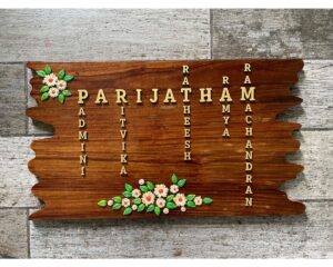 Enhance Your Home with the Parijat Flower Sheesham Wood Nameplate (5)