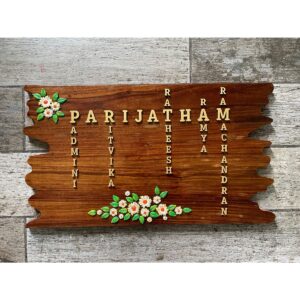 Enhance Your Home with the Parijat Flower Sheesham Wood Nameplate (5)