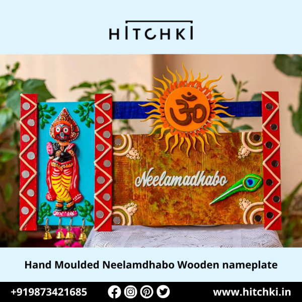 Enhance Your Home’s Charm with a Hand Moulded Neelamdhabo Wooden Nameplate