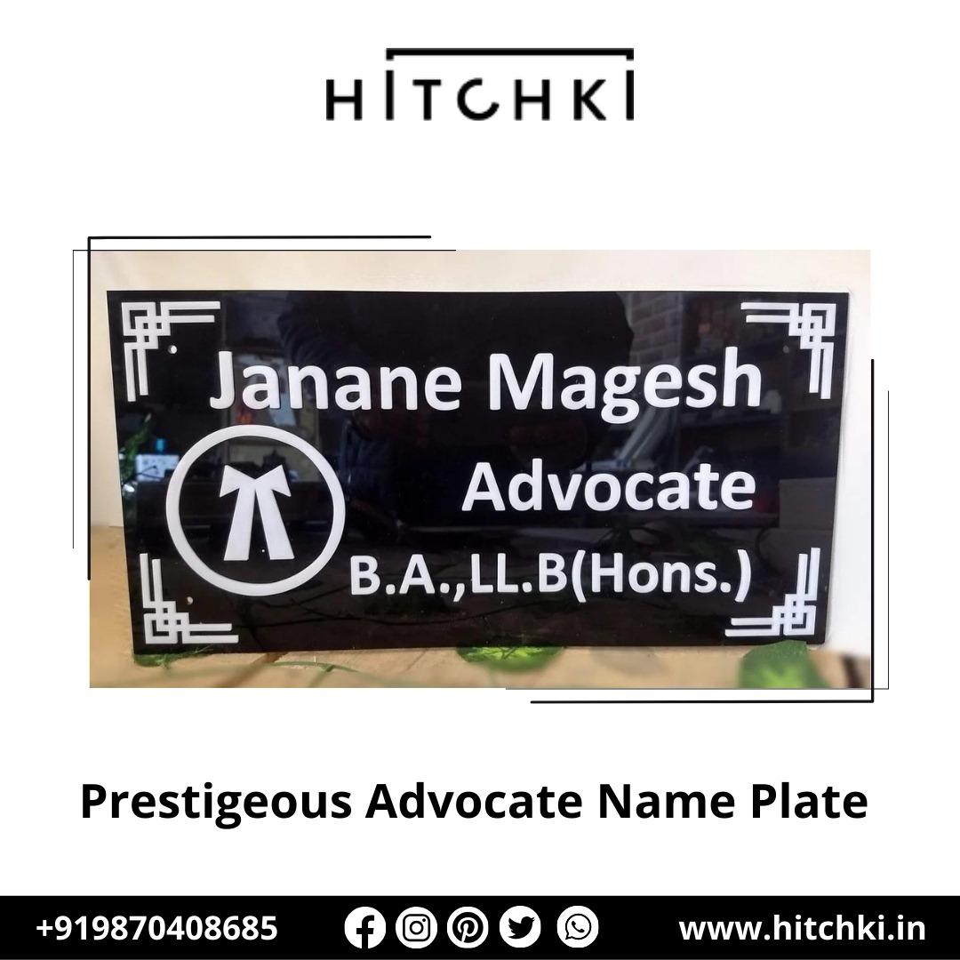 Enhance Your Office with a Prestigious Advocate Name Plate