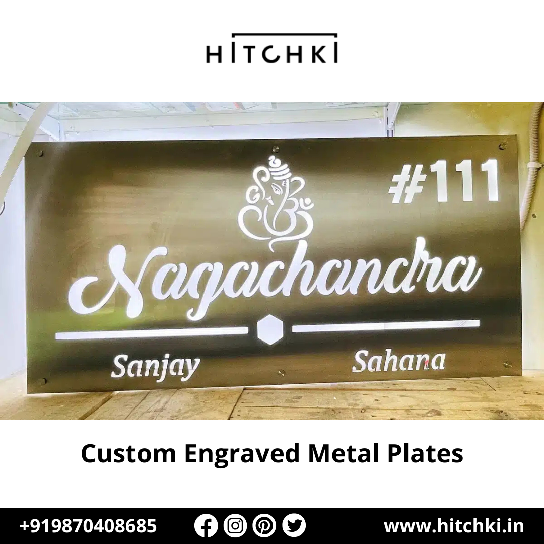 Enhance Your Space with Hitchki's Custom Engraved Metal Name Plates