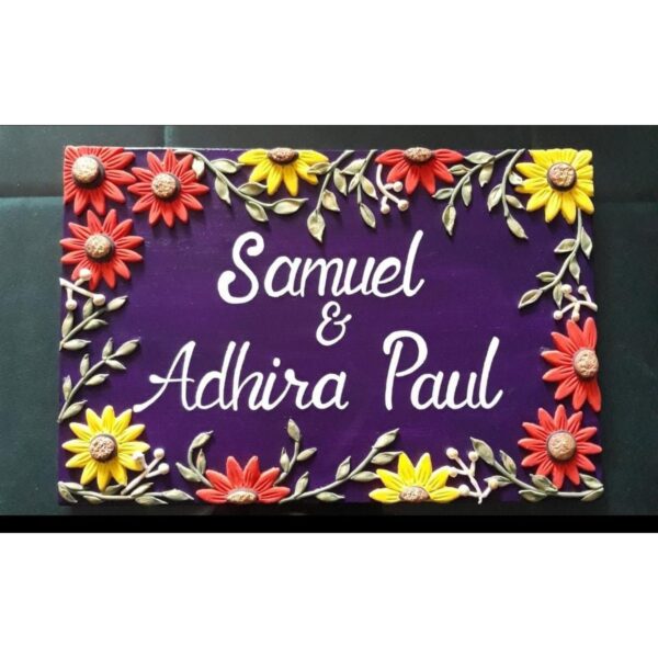 Eternal Blooms Beautiful Floral Themed Nameplate