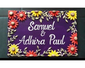 Eternal Blooms Beautiful Floral Themed Nameplate