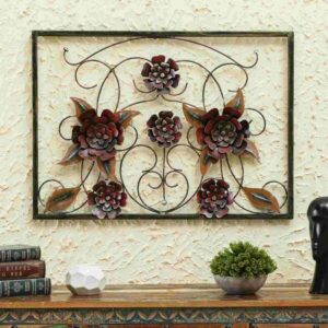 Exquisite Metal Flower Wall Panel Decor 1 2