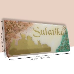 Family Cat Theme Resin Casting Nameplate 6