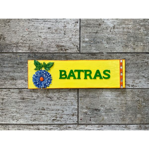 Floral Motif Wooden Nameplate A Charming Addition To Your Home 4