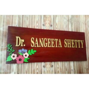 Floral Nameplate For Doctors
