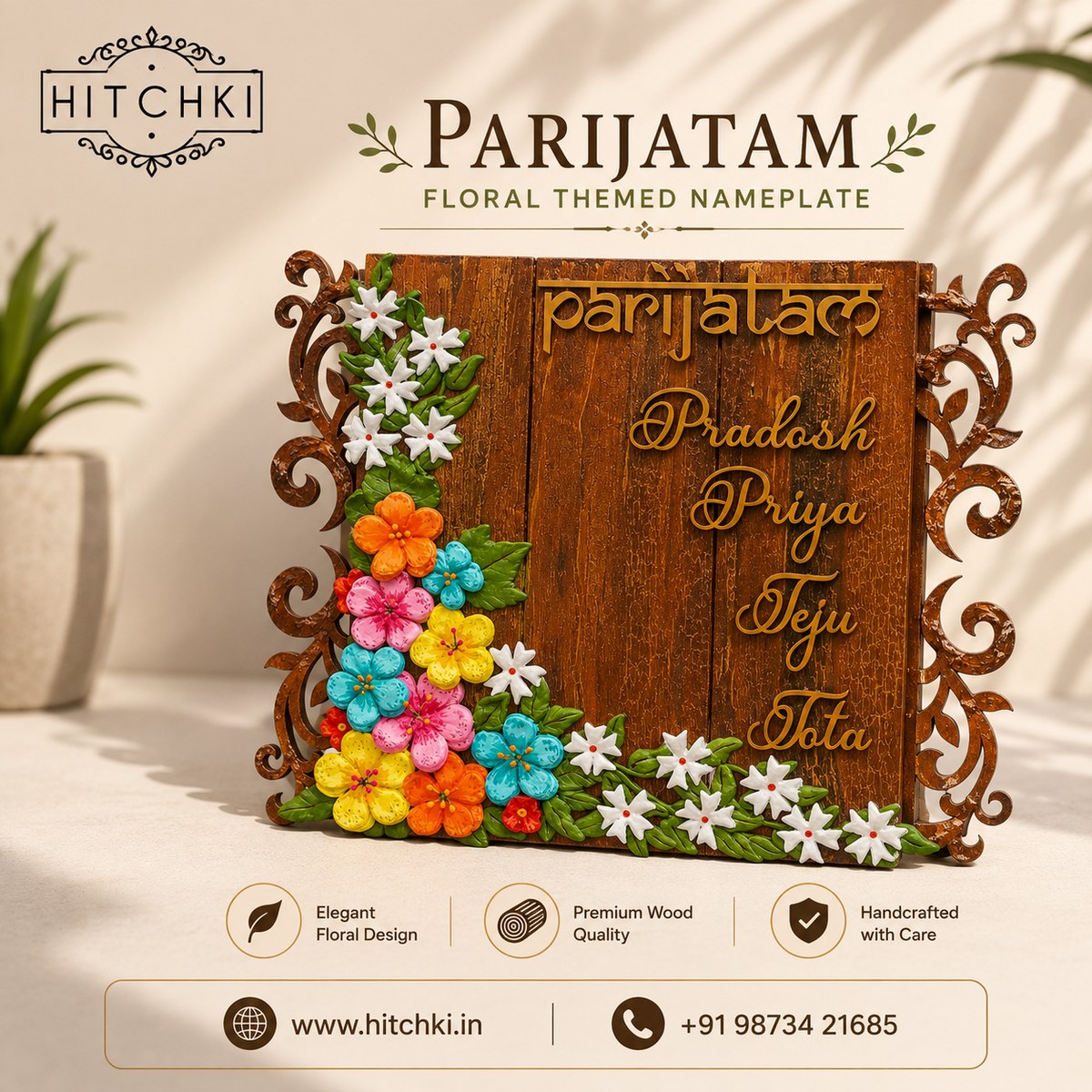 Floral Themed Nameplate