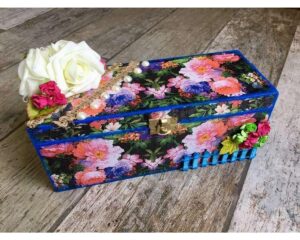 Flowery Decoupage bangle Box 1