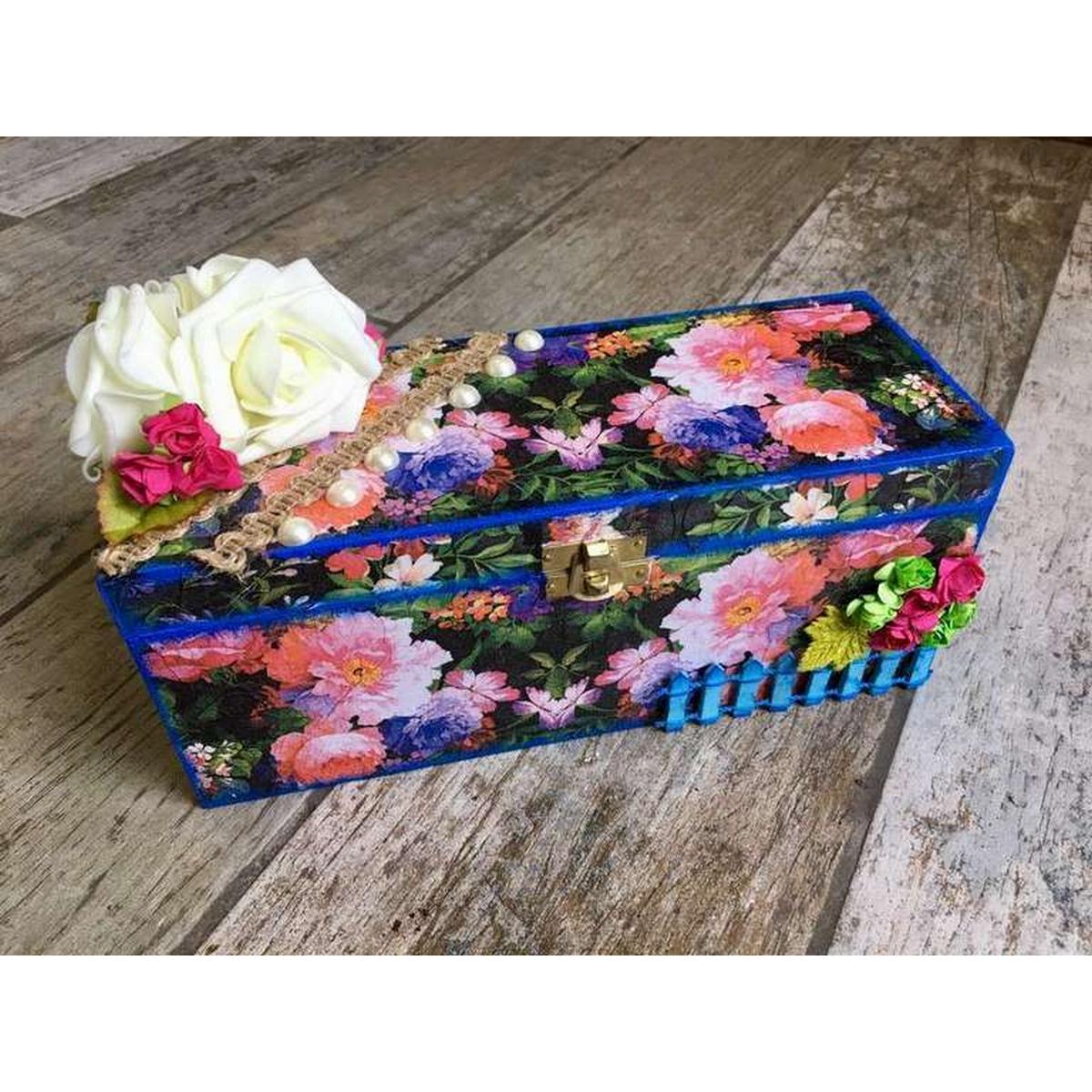 Flowery Decoupage bangle Box  