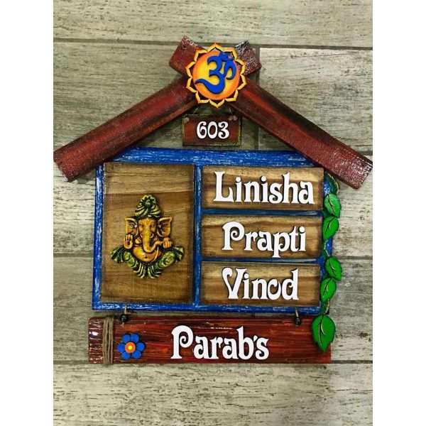 Ganesh Hut Wooden house name plates 1 600x600
