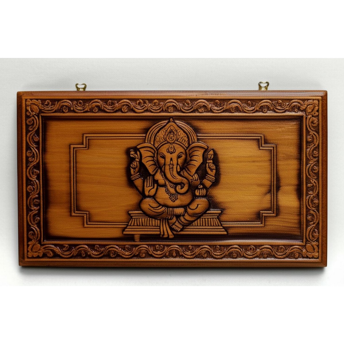 Ganesha Design Wooden Nameplate