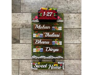 Ganesha Garden Theme 4 Plates Nameplate 5