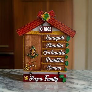 Ganesha Hut Wooden House Name Plates