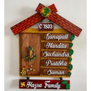 Ganesha Hut Wooden house name plates 1