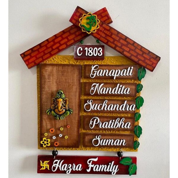 Ganesha Hut Wooden house name plates 1 600x600