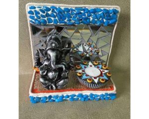 Ganesha Mirror mosaic Tea light 1