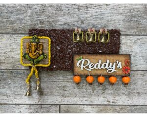 Ganesha Nameplate With Stones