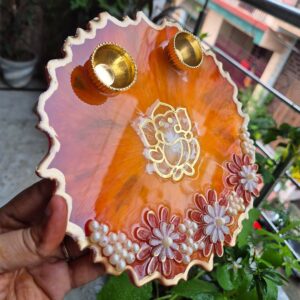Ganesha Theme 3D Flower Pooja Thali 2