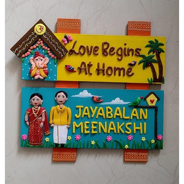 Ganesha Theme Family Nameplate