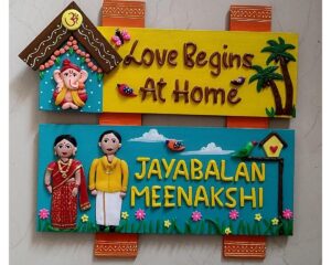 Ganesha Theme Family Nameplate