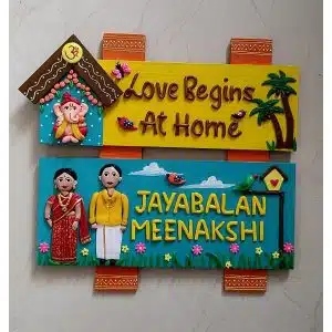 Ganesha Theme Family Nameplate