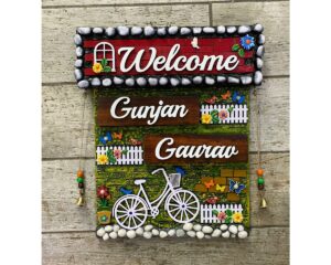 Garden And Nature Themed Wooden Nameplate 1