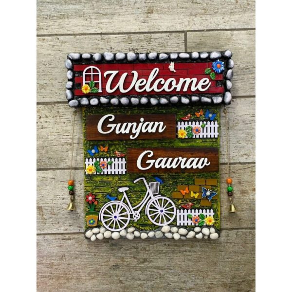 Garden And Nature Themed Wooden Nameplate 1 768x768